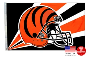 CINCINNATI BENGALS 3x5 Flag Banner Man Cave Flags Wall Banners Garage Sign USA - Picture 1 of 7