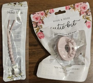 0m + Cutie Bit + Clip Ryan & Rose Mauve Beißzubehör Neu in Verpackung - Bild 1 von 5