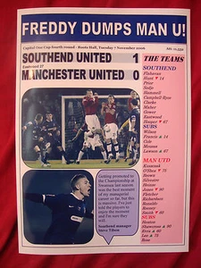 Southend United 1 Manchester United 0 - 2006 Carling Cup - souvenir print - Picture 1 of 1