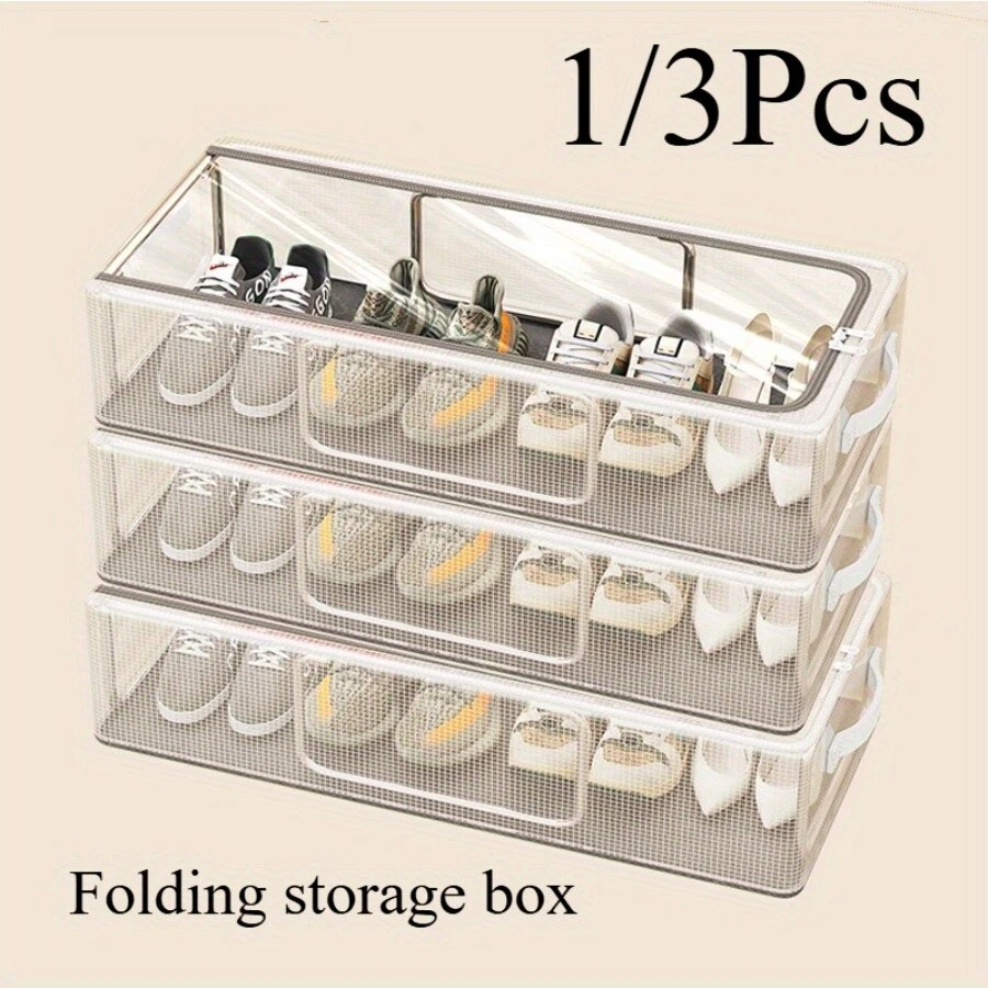 PVC Shoe Storage Box, Waterproof & Foldable Shoe Storage Box, Shoe Organizer - Image 1 of 4
