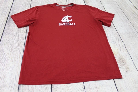 TEAM ISSUED Washington State WSU Cougars Baseball Red Nike Dri-Fit T-Shirt Large Cover