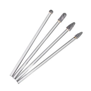 4Pcs Extended Carbide Rotating Burr Kit 1/4in Shank Grinding Head Porting Tools - Picture 1 of 11