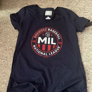 New Women’s Milwaukee Brewers National League MLB Baseball Blue T-Shirt - Large - Picture 1 of 2