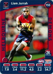 2012 MELBOURNE DEMONS AFL Card LIAM JURRAH - Picture 1 of 3