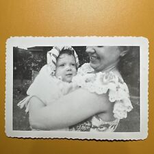 c1950 Loving mother and baby ORIGINAL vintage photo snapshot vernacular Embrace
