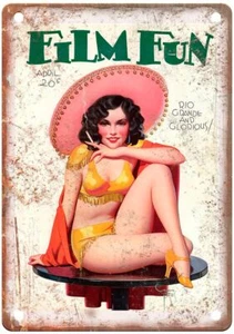 Film Fun Girly Magazine Pinup Model  Retro Look Metal Sign GM307 - Picture 1 of 2