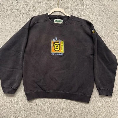 Vtg Levis Sweatshirt Mens L Black No Sweat Crewneck Embroidered 90s Y2K - Image 1 of 4