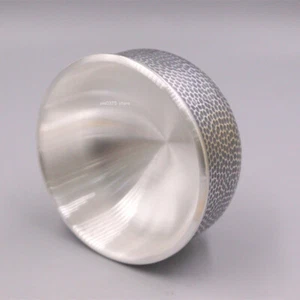 Taza de té de plata fina pura 999 patrón de martillos tazón pequeño taza de agua juegos de té 64 mm W - Imagen 1 de 6
