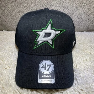 '47 Black Dallas Stars Logo MVP Adjustable Hat NHL Cap NEW - Picture 1 of 6