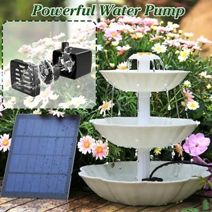 Solar Bird Bath Fountain with 3.5W Pump,3 Tiered Detachable Decorative Fountain - Picture 1 of 9