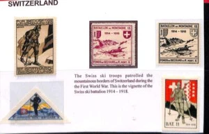 aa2540 - SUIZA - SELLOS PÓSTER MILITARES DE LA PRIMERA GUERRA MUNDIAL - Esquí - Juego de 5 - Imagen 1 de 1