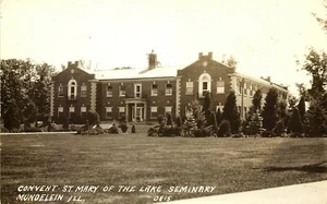 ST MARY OF THE LAKE CONVENT, RPPC, MUNDELEIN, ILLINOIS, VINTAGE POSTCARD - Picture 1 of 2