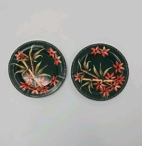 Vintage 1960's Metal Ashtray with Tiki Bamboo Design Set of Two - Picture 1 of 4