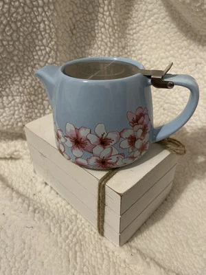 Alfred Cherry Blossom Ceramic Teapot w/ Stainless Steel Lid and Infuser 16oz - Image 1 of 4