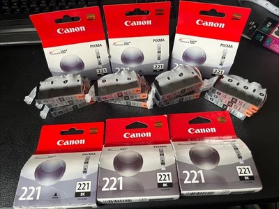 Lote De 18 Cartuchos De Tinta Genuinos Canon 221 Negra Original OEM Pixma Nuevos Foto 1 de 2