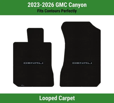 Alfombrillas delanteras Lloyd Classic Loop para GMC Canyon '23-26 con Denali plateado sobre negro Foto 1 de 4