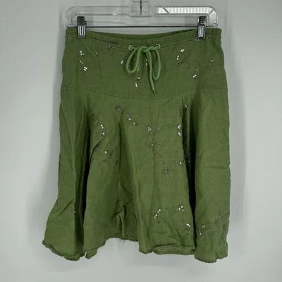 Vintage 90s y2k Charlotte Russe skirt xs green sequin fairy forest festival - Image 1 of 4