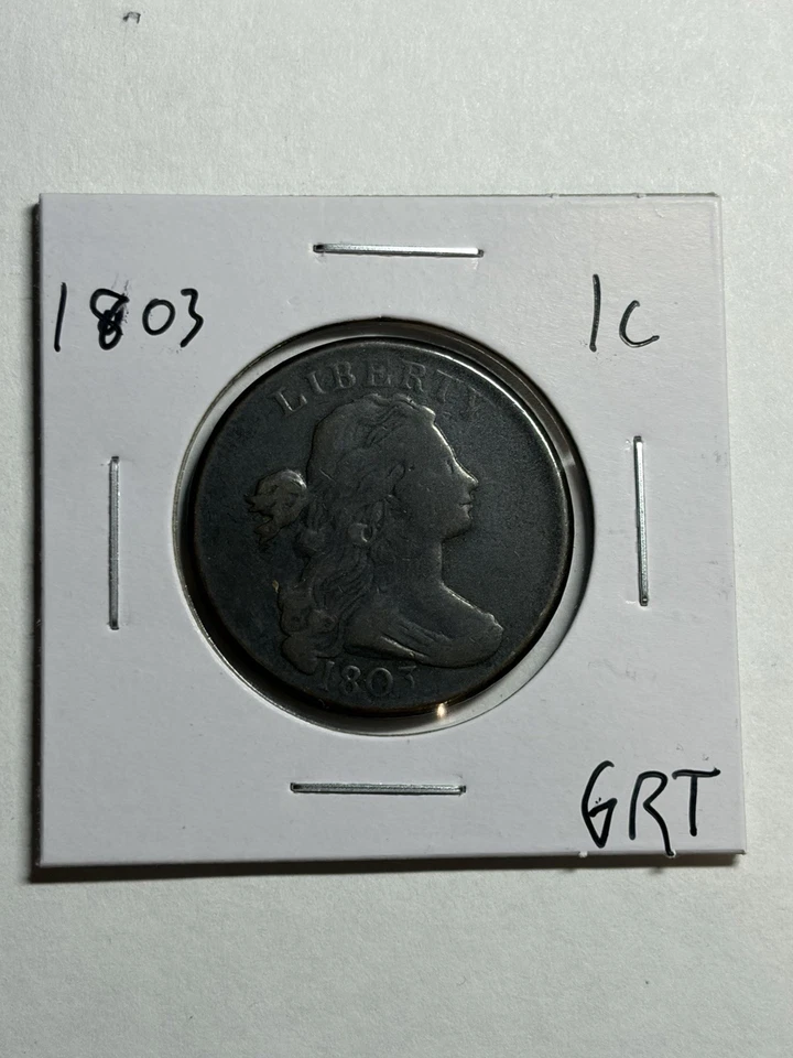 1803 DRAPED BUST LARGE CENT VF TOUGH TYPE COIN - Image 1 of 4