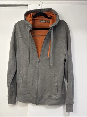 Eddie Bauer Para Hombre MED Light Sudadera con Capucha Ropa Activa Exterior Cremallera Gris/Naranja Foto 1 de 4