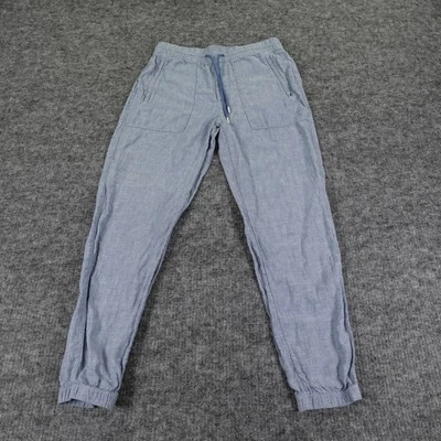 Athleta Joggers Womens 4 Linen Blue Pants Drawstring Elastic Waist Lightweight - Image 1 of 4