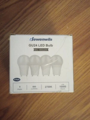 DEWENWILS 2Prong Light Bulbs Dimmable GU24 LED Light Bulb 2700K Warm White 4Pack - Image 1 of 3