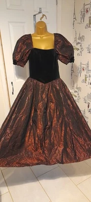 Vintage Laura Ashley Velvet Dress  80s, Size Uk 12, Evening Dress Regency,Rivals - Image 1 of 4