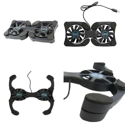 Faltbarer Mini Notebook Kühler Laptop USB Doppel Kühlpad UK Ständer as09 H4T7 - Bild 1 von 4