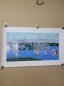 Lisa - Anne Rego Gallery Bermuda Classic "Downwind On Turquoise" 2008. - Picture 1 of 17
