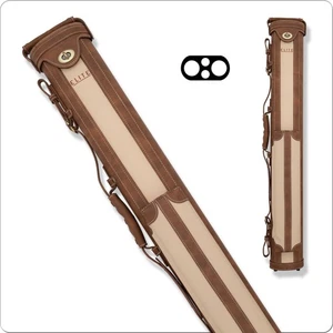 Elite ECV22 2x2 Oval Hard Vintage Leather Pool/Billard Queue Case - Chestnut - Bild 1 von 1