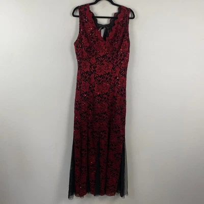 Maxi Vestido Candalite Floral Encaje Talla L Rojo Floral Romántico Cachicho Hada Foto 1 de 4