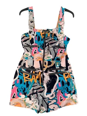 Mono grande Y2K retro Grafitti AOP mameluco como un ángel estilo años 90 para mujer Foto 1 de 4