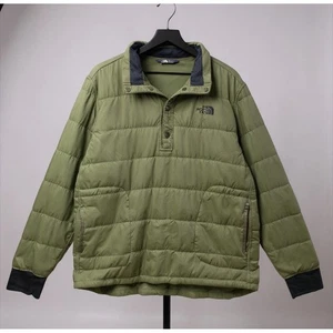 The North Face Mens XL Olive Green Pullover Snap Button Puffer Jacket - Picture 1 of 12