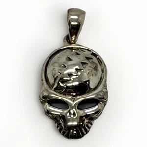 Colgante Calavera Plata .925 Grateful Dead Marcado PSCL 2.8g Esterlina RARO Dije - Imagen 1 de 8