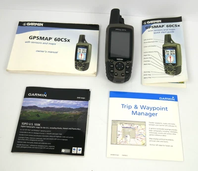 GARMIN GPS MAP 60CSx BUNDLE W/MAPS AND MANUALS - TESTED AND WORKING - Image 1 of 4