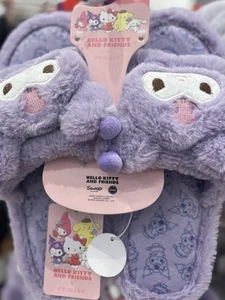 Hello Kitty Kuromi Fluffy Slippers Sizes UK 3-8 - Picture 1 of 2