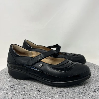 Finn Comfort Mary Jane Shoes Womens 8 Black Leather Glendale Adjustable Strap - Image 1 of 4