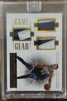 2017-18 Panini National Treasures Game Gear Karl Anthony Towns Black Box 1 Of 1! - Image 1 of 3