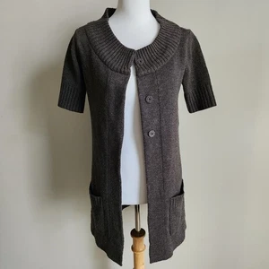 Seductions Knit Cardigan Womens XS Long Gray Casual Office Work Cabin Cottage - Bild 1 von 9