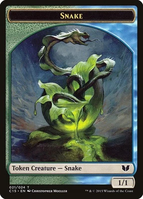 4x Snake (multi-color) / Saproling Token - NM - Commander 2015 - SPARROW MAGIC - Image 1 of 2