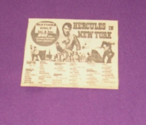 Arnold Schwarzenegger / Herkules in New York Zeitungsanzeige (1969 NYC) 3 Zoll x 3,5 Zoll - Bild 1 von 3