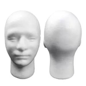 Stable Base Male Mannequin Head Wig Display Stand Rack Foam Head Model - Picture 1 of 12
