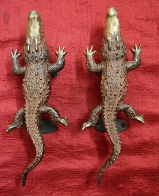 鳄鱼设计装饰门把手一对门拉手鳄鱼家具 VR422 — 第 1/4 张图片