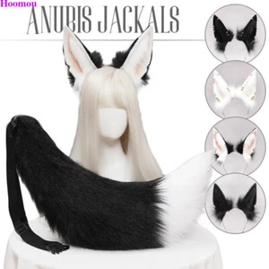 Pelliccia sintetica volpe orecchie di lupo fascia coda pelosa fascia per capelli cosplay costume abito fantasia - Foto 1 di 24