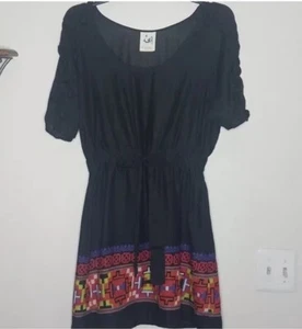 Mermaid By Anthropology Damen Größe Medium Kleid Schwarz Kurzarm Freizeit - Bild 1 von 4