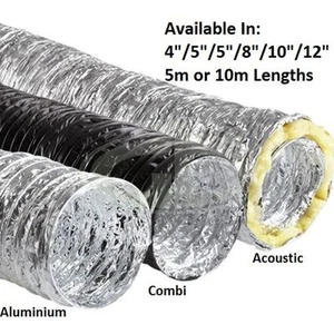 Combinación de conductos flexibles hidropónicos plateados maxibright aluminio, PVC y acústica - Imagen 1 de 4