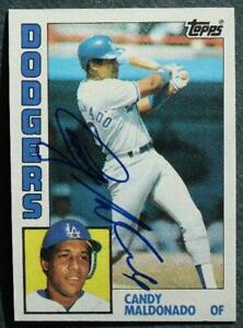 Los Angeles Dodgers Candy Maldonado signed autograph 1984 Topps baseball card---
