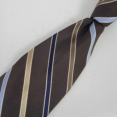 BREUER Men's 60% Silk/40% Cotton Necktie ITALY Luxury STRIPED Brown/Multi EUC - Image 1 of 3