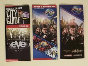 Lot of 3 Universal Orlando Brochures / Maps 2014 = - Picture 1 of 1