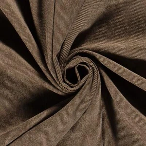 Stretch Baby Needle Cord 21 Wale Fabric Material TAUPE BROWN - Picture 1 of 3