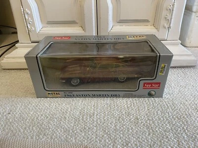 太阳之星 1:18 1963 年阿斯顿马丁 DB5 压铸完好带盒全新勃艮第全新带盒 1002 — 第 1/4 张图片